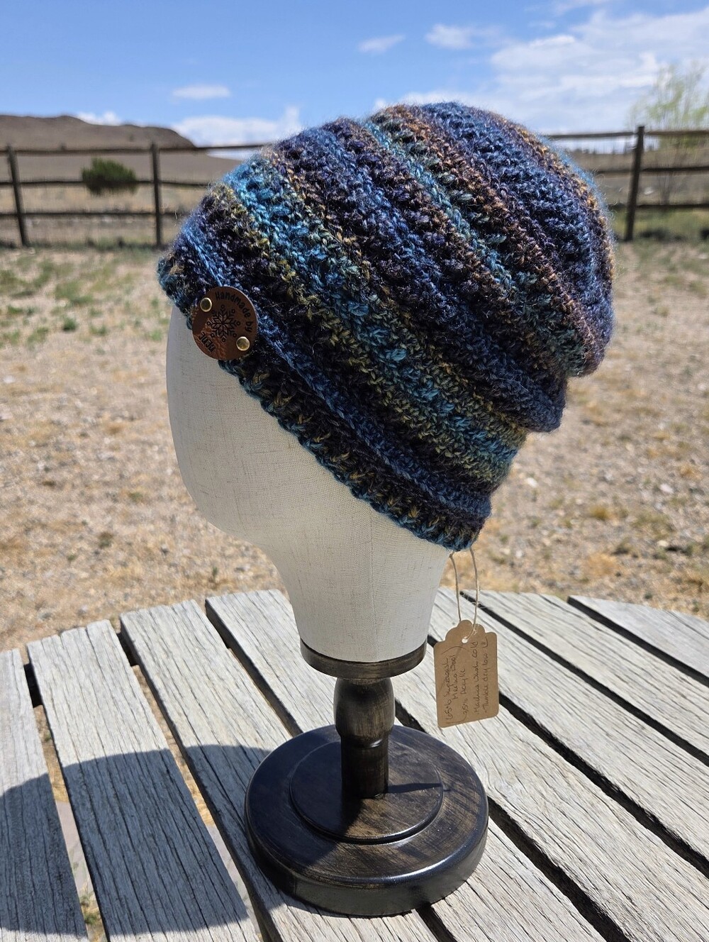 Artisan Handmade Crochet Lightweight Merino Wool Blend "Côte d'Azur" Beanie Hat